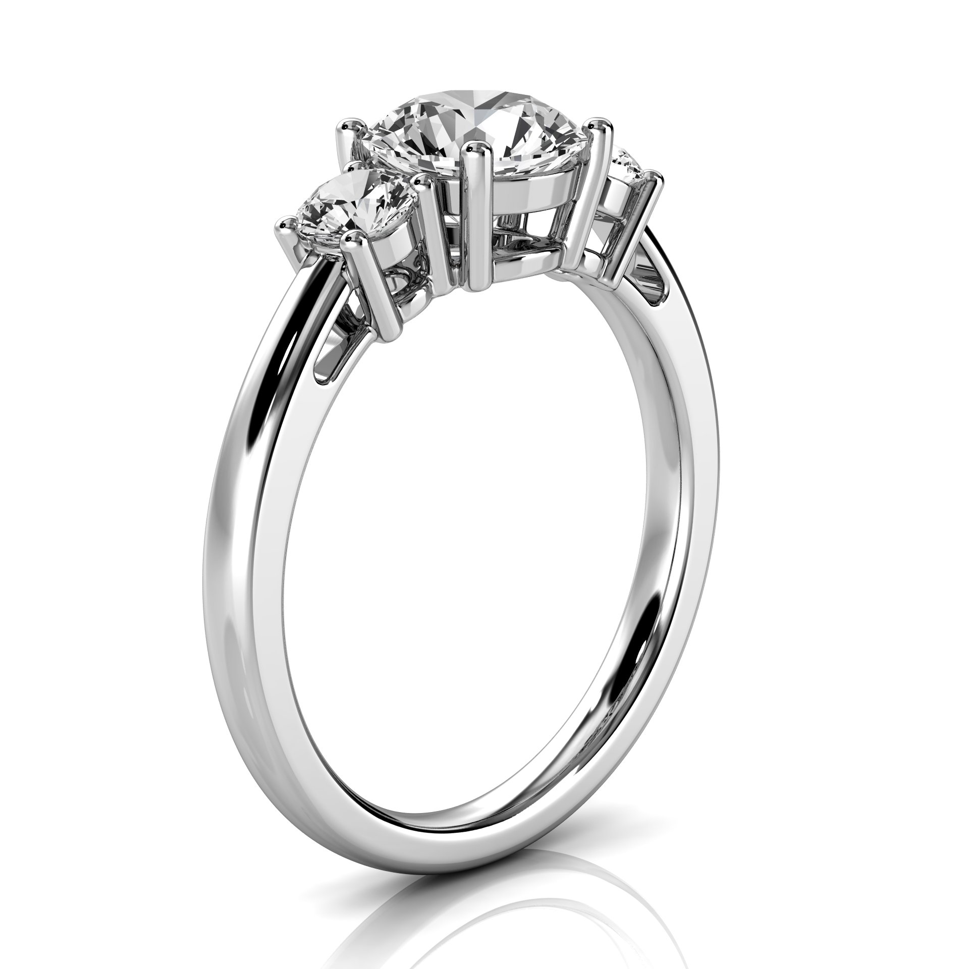 14K White Gold Jenara Trilogy Round Lab Grown Diamond Ring (2/5 ct. tw)